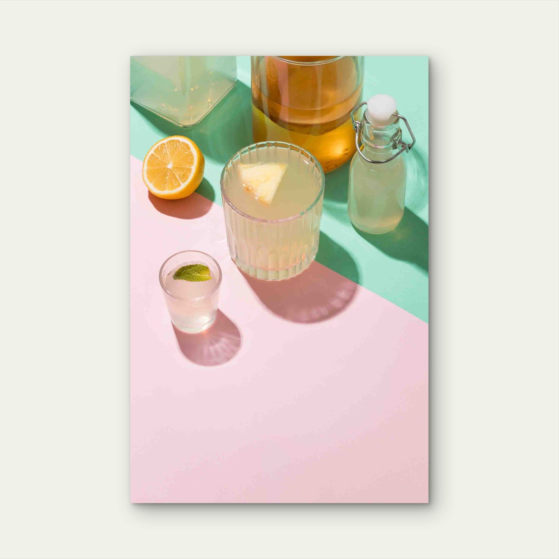 Delicious Fermented Drinks 60x90cm Metal Print Ready to Hang