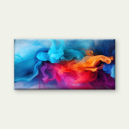 Vibrant Swirling Colored Smoke Wall Art Canvas Office Home Room Framed 120x60cm - Bella Home Decor