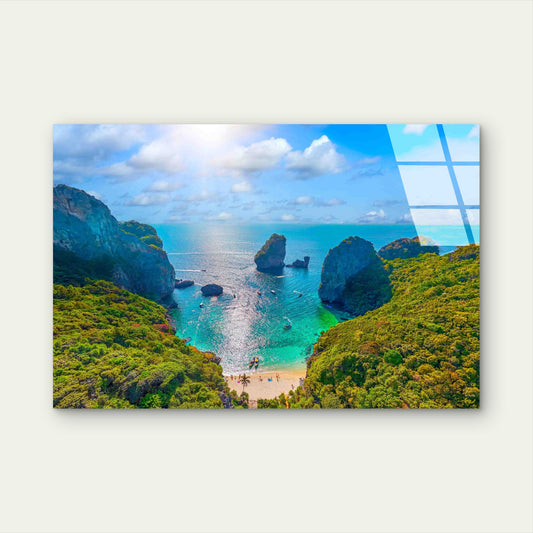Tropical Hidden Bay Tempered Glass Printing Wall Art Australian Made Quality