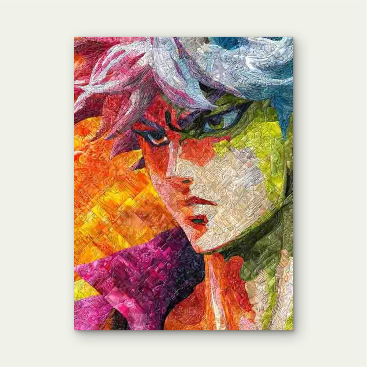 Alcohol Ink Mosaic Anime Character 60x90cm Metal Print Ready to Hang