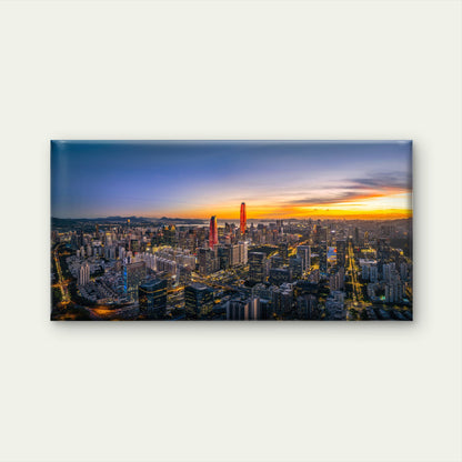 Shenzhen China Cityscape Sky Wall Art Canvas Office Home Room Framed 120x60cm