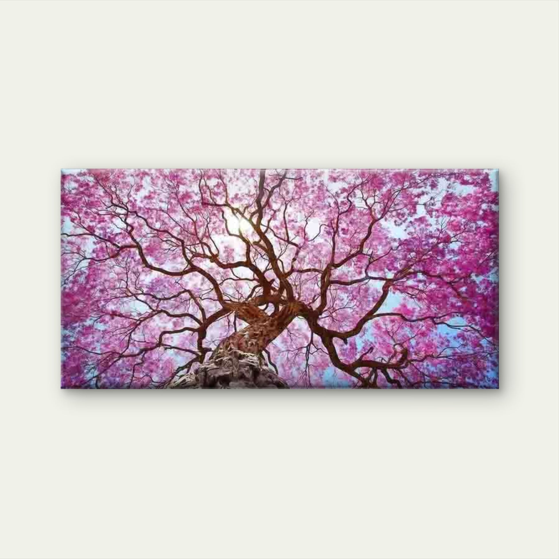 Blooming Cherry Blossom Tree Wall Art Canvas Office Home Room Framed 120x60cm - Bella Home Decor