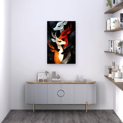 Deer Wild Animal Stag Abstract 40x60cm Metal Print Ready to Hang