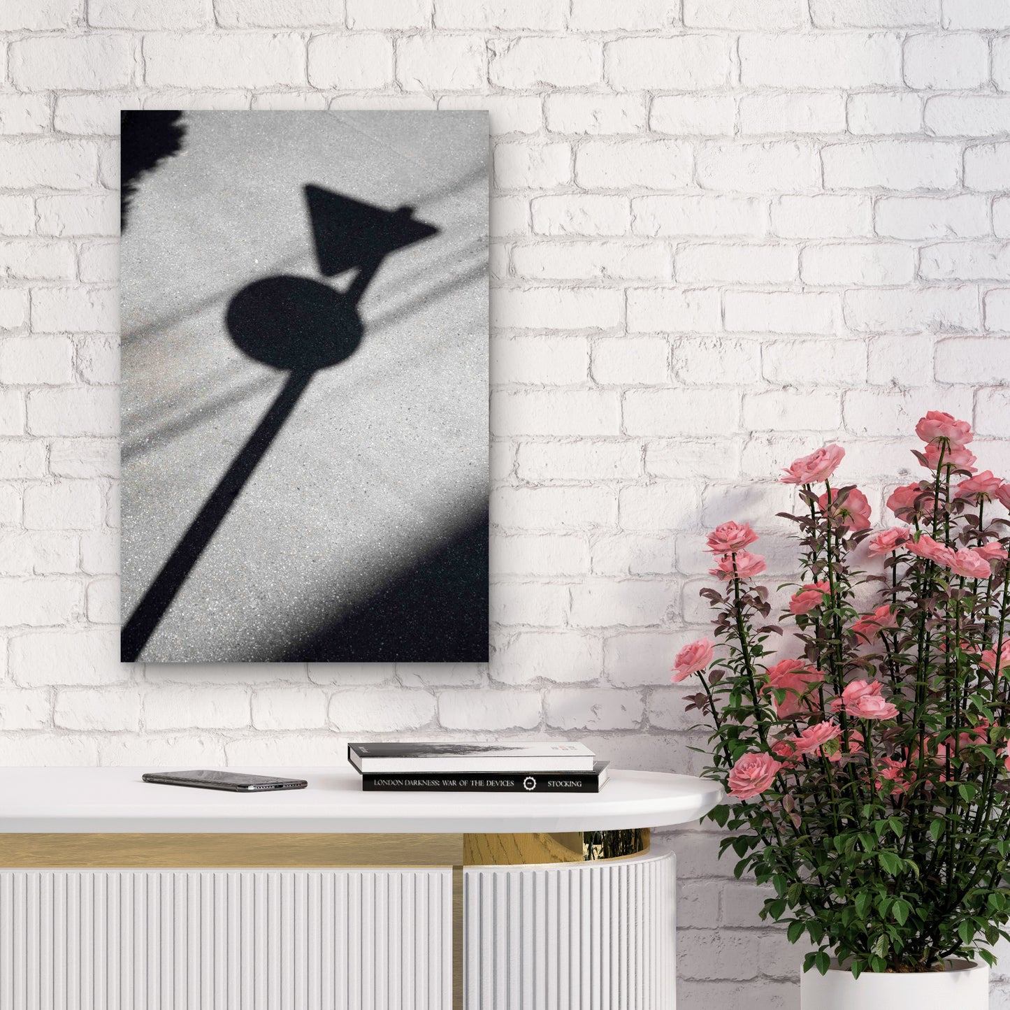 Abstract Daytime Shadows From Outdoors 40x60cm Metal Print Ready to Hang - Bella Home Decor