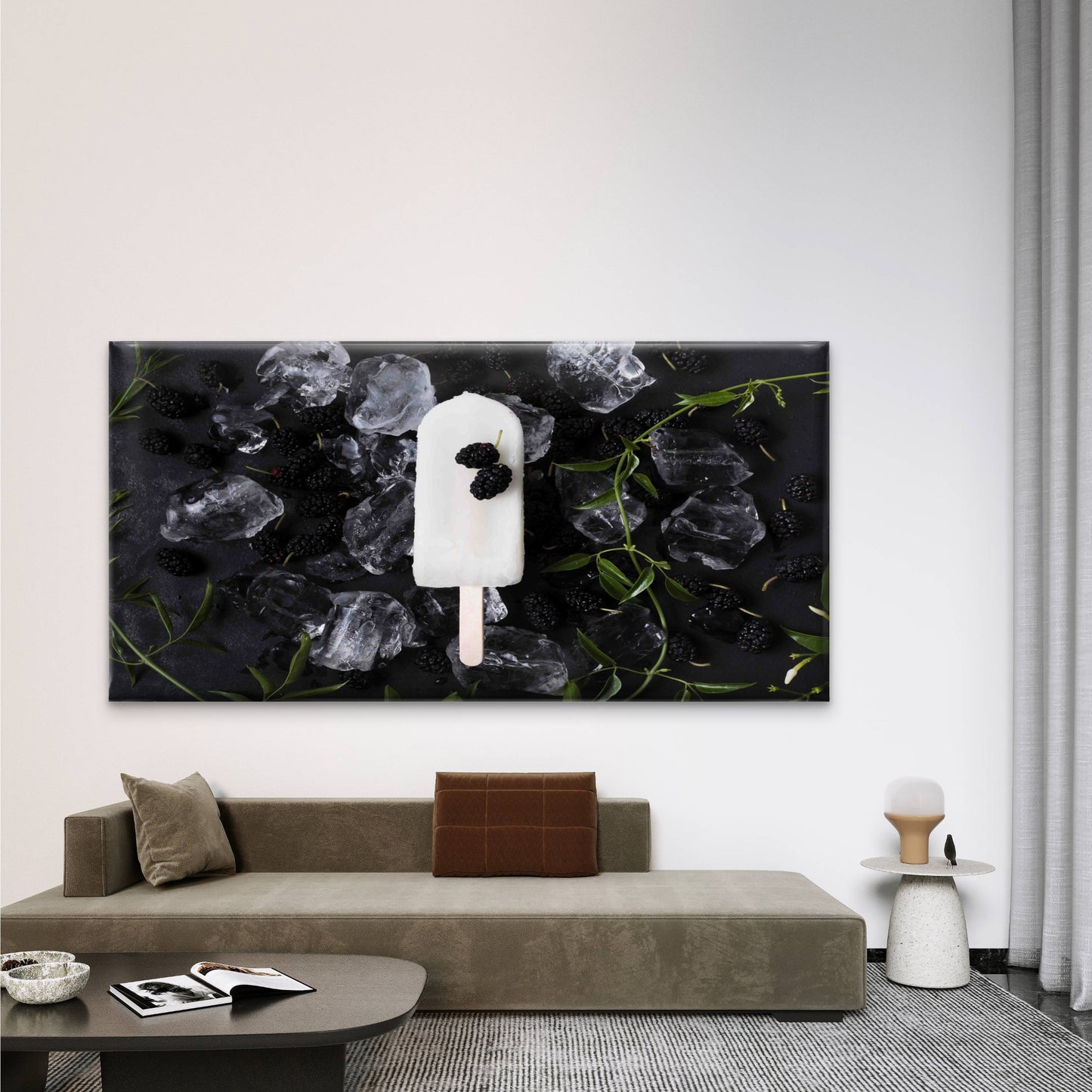 Coconut Blackberry Popsicles Wall Art Canvas Office Home Room Framed 120x60cm