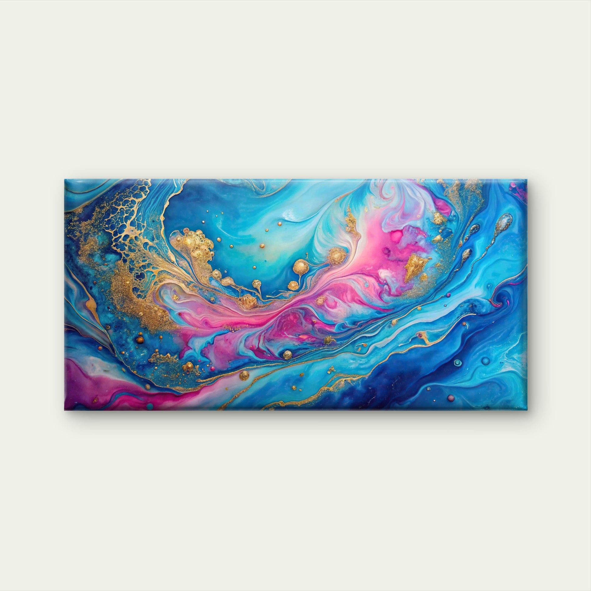 Pastel Galaxy Abstract Swirl Wall Art Canvas Office Home Room Framed 120x60cm - Bella Home Decor