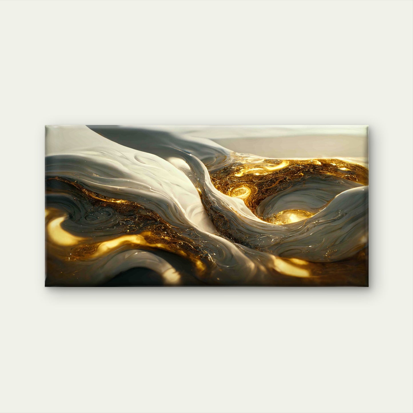 Mixed Liquid Paint White Wall Art Canvas Office Home Room Framed 120x60cm