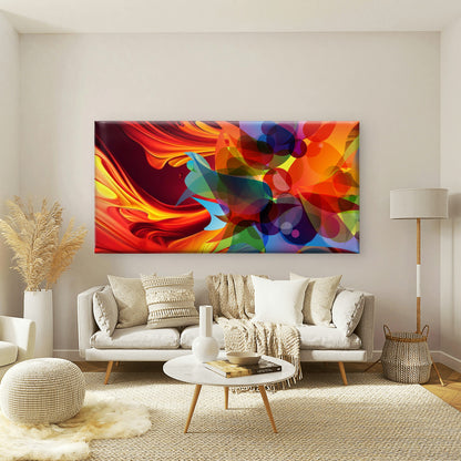 Vibrant Rhythms Of Abstract Wall Art Canvas Office Home Room Framed 120x60cm