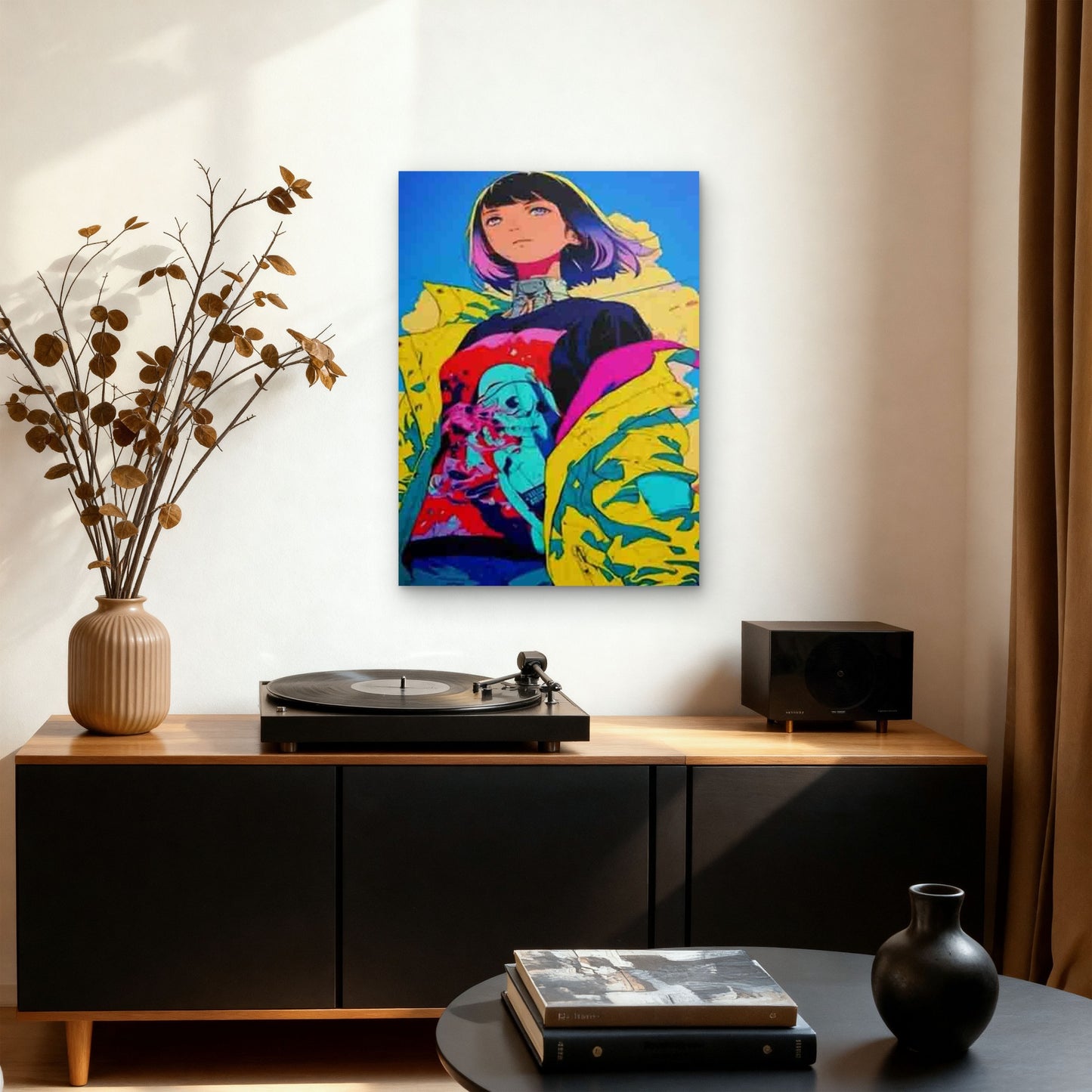 Anime Girl - Modern Manga 60x90cm Metal Print Ready to Hang - Bella Home Decor