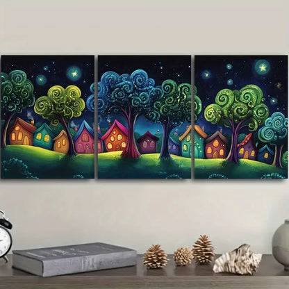 3pcs Forest Scene Metal Print Ready to Hang Art - Bella Home Decor