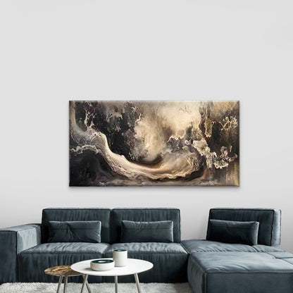 Pattern of Surging Ocean Waves Wall Art Canvas Office Home Room Framed 120x60cm - Bella Home Decor