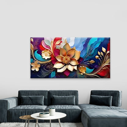 Three-Dimensional Flower Wall Art Canvas Office Home Room Framed 120x60cm - Bella Home Decor