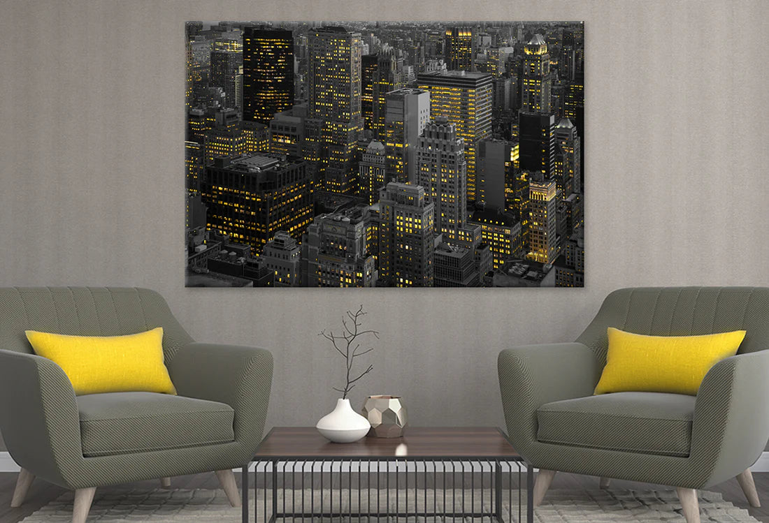 Skyline Night City 90x60cm Print 100% Australian Made