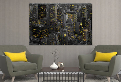 Skyline Night City 90x60cm Print 100% Australian Made