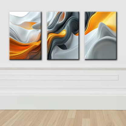 3pcs Modern Luxurious Abstract Swirl Art Wall Art Set Canvas Framed 40x60cm - High Quality Print 100% Australian Made Wall Canvas Ready to Hang