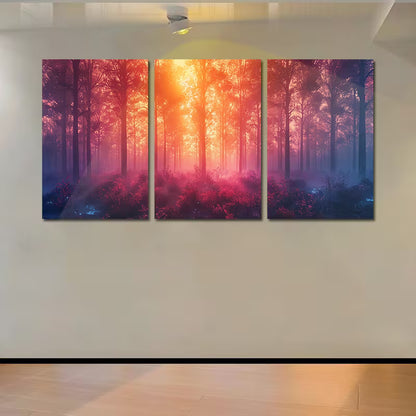 3pcs Vibrant Foliage and Sunlight Effect Wall Art Set Canvas Framed 50x70cm - High Quality Print 100% Australian Made Wall Canvas Ready to Hang