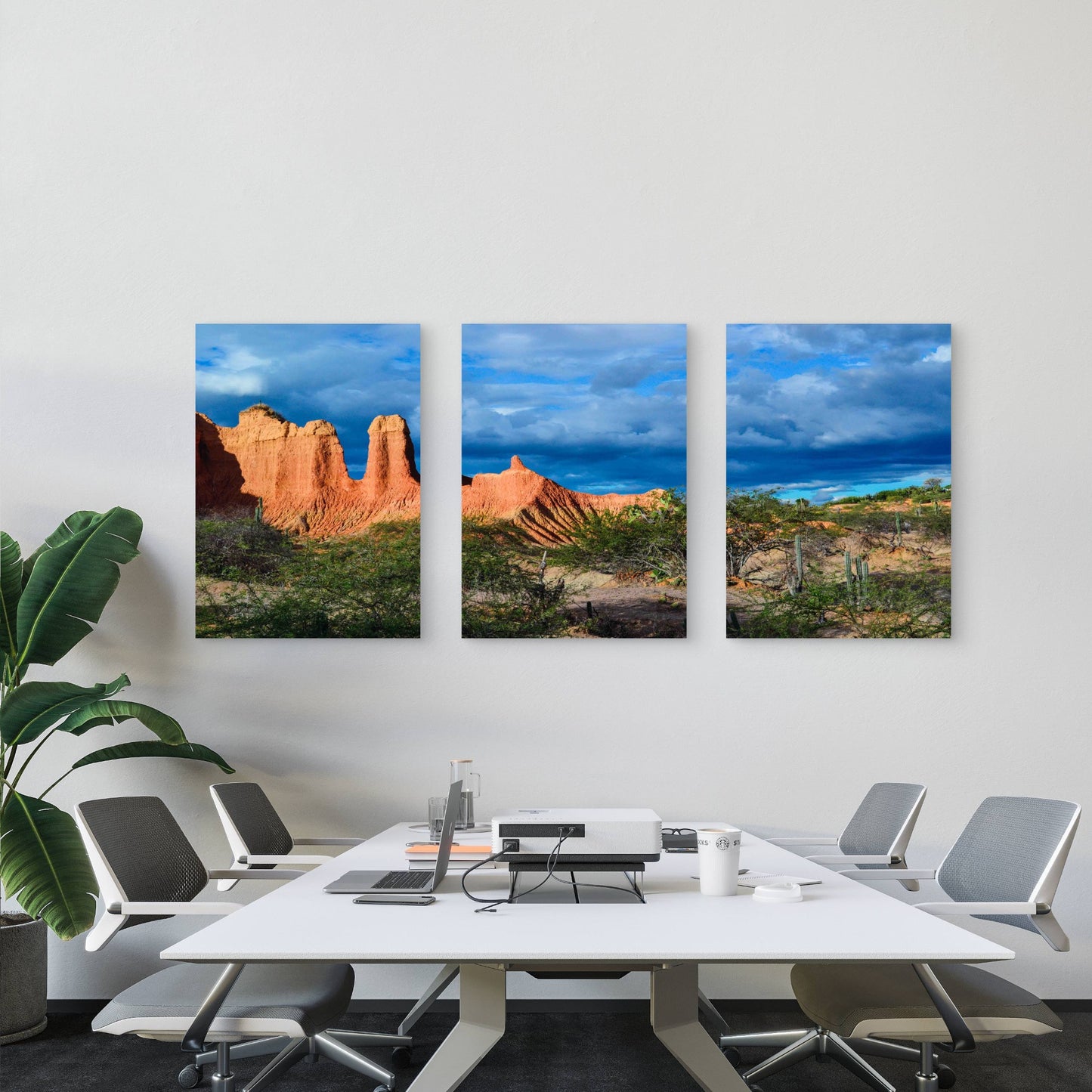 3pcs Cloudy Blue Sky Tatacoa Desert Colombia Metal Print Ready to Hang Art