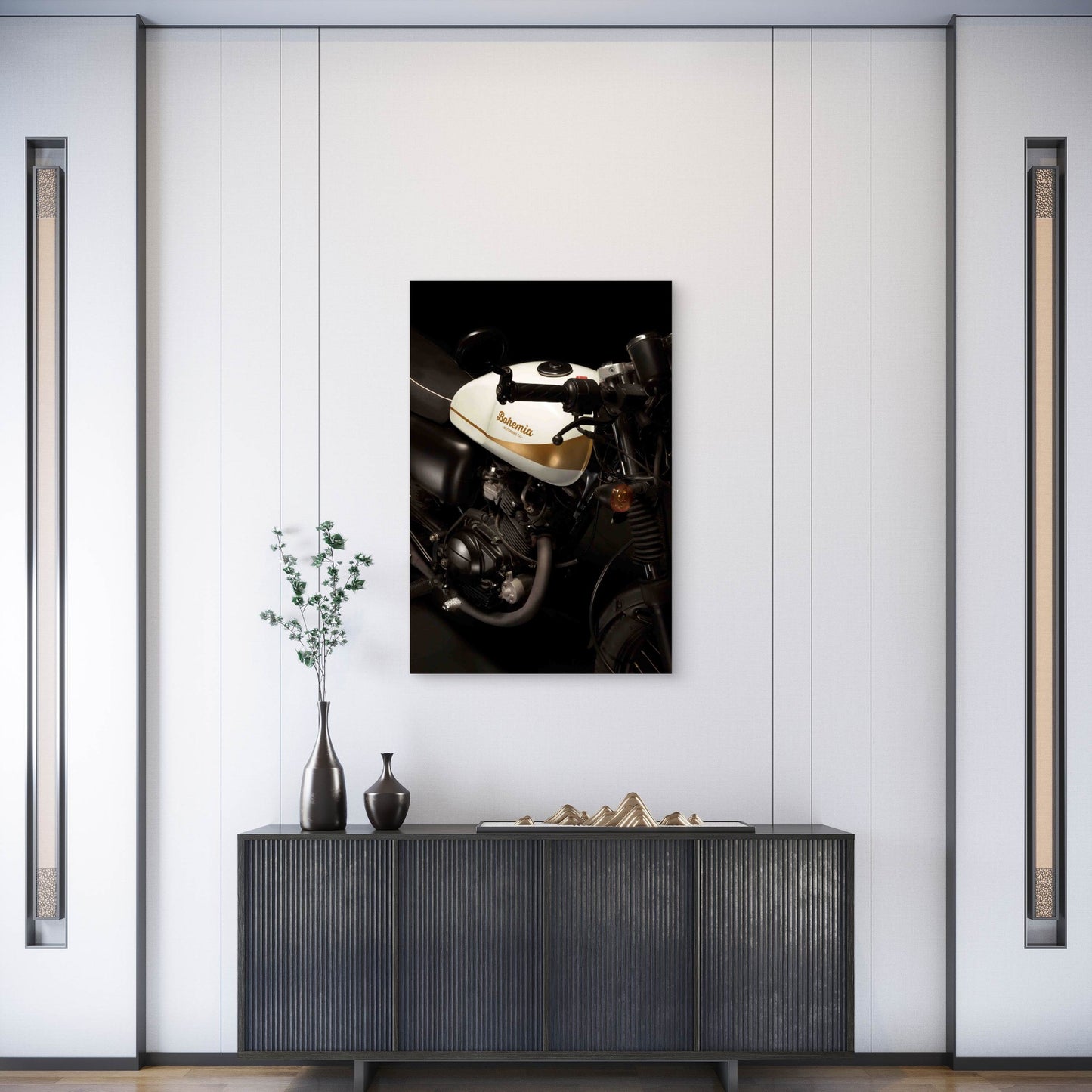 Vintage Motor Bike Metal Print Ready to Hang