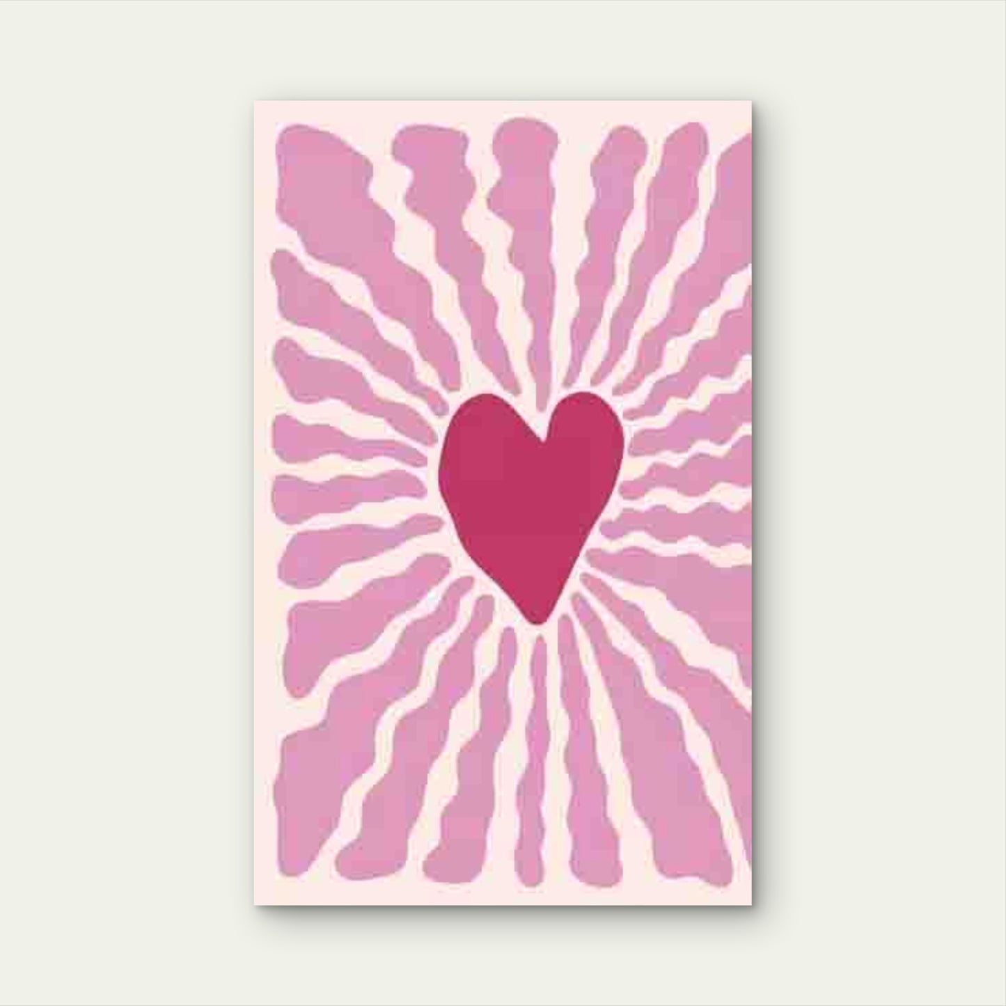 Pink Gradient Heart 60x90cm Metal Print Ready to Hang