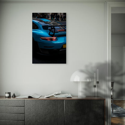 Blue Porsche Sportscar GT2 RS Supercar Art 40x60cm Metal Print Ready to Hang