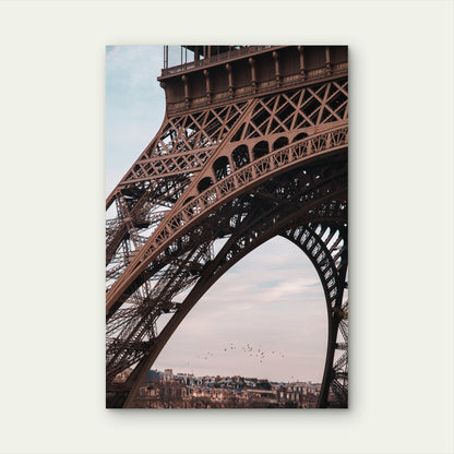 Vertical Shot Famous Eiffel Tower Paris France 40x60cm Metal Print Ready to Hang