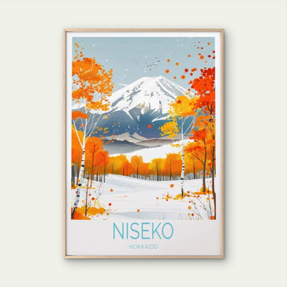 Niseko Hokkaido, Mount Yōtei In Winter Travel Poster Print Wall Art