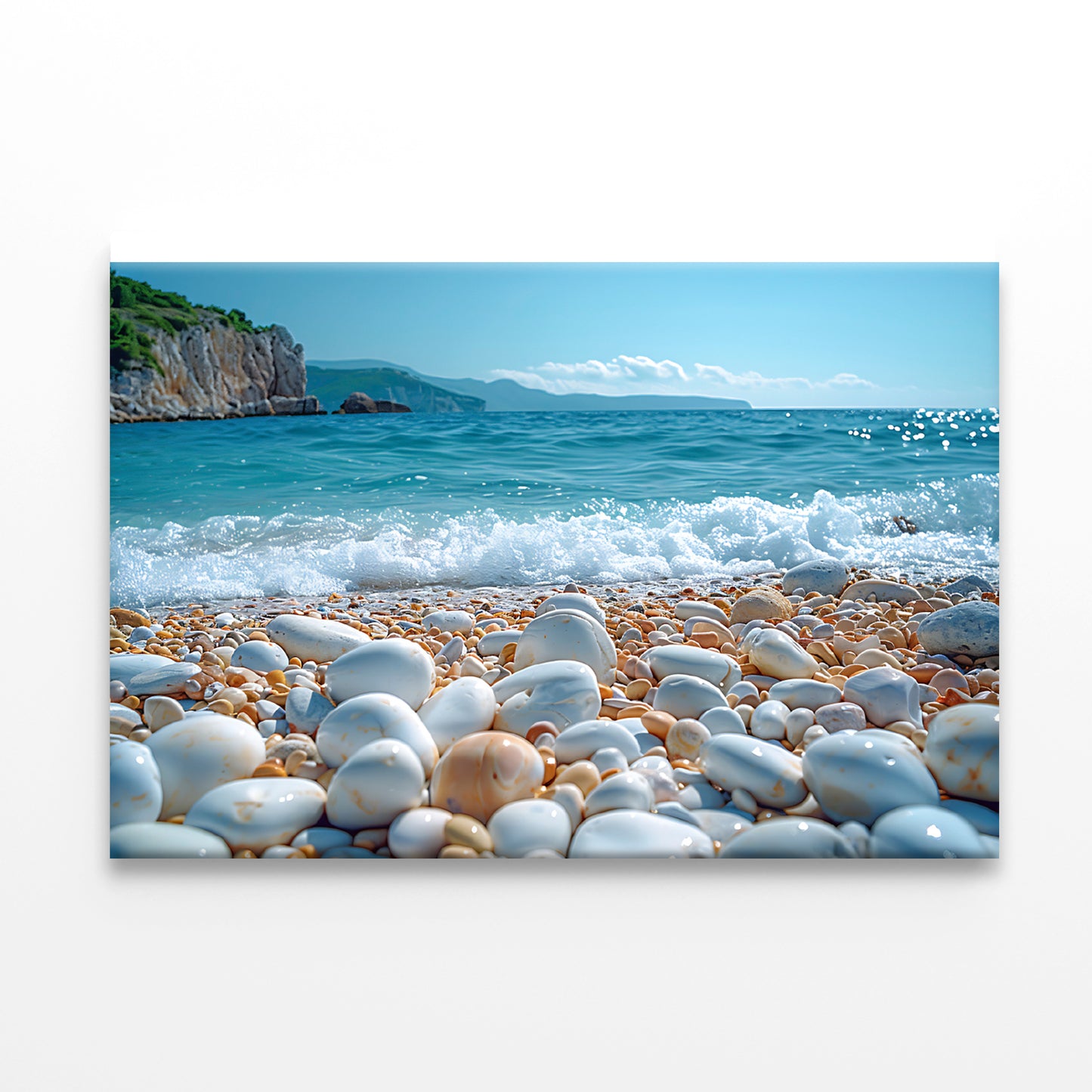 View of Rocks, Beach with Sky Print 100% Australian Made - Bella Home Decor