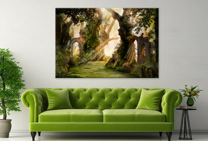 Misty Deep Woods with Archway Wall Art Decor 100% Australian Made - Bella Home Decor