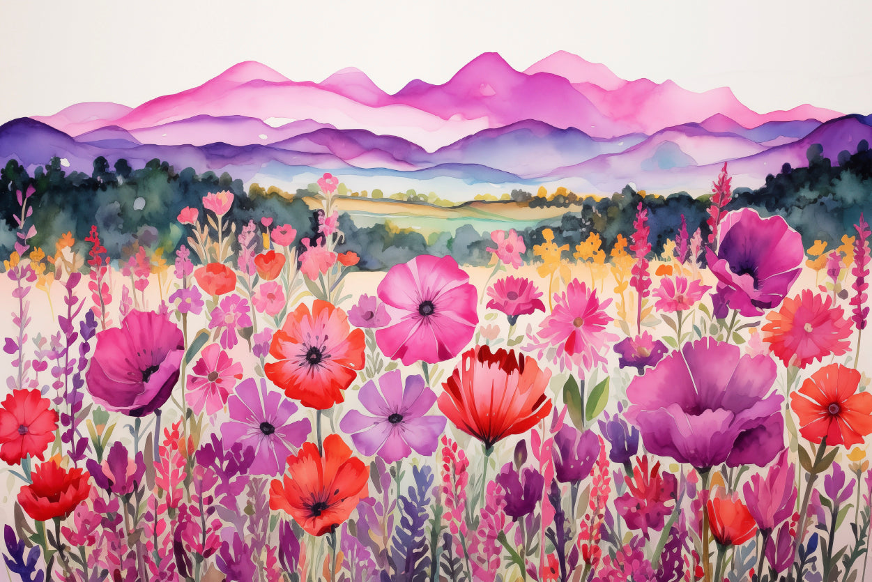 Painting Of a Group of Poppy Flowers Print 100% Australian Made - Bella Home Decor