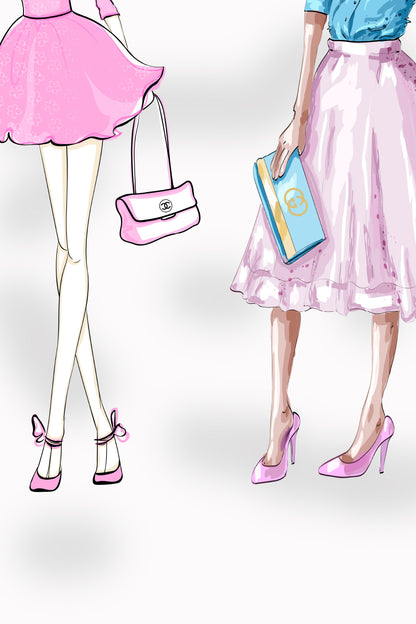 Modern Pink Ladies Fashion Art Print 100% Australian Made