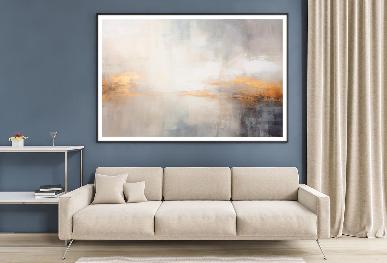 White Gold & Black Abstract Home Decor Premium Quality Poster Print Choose Your Sizes