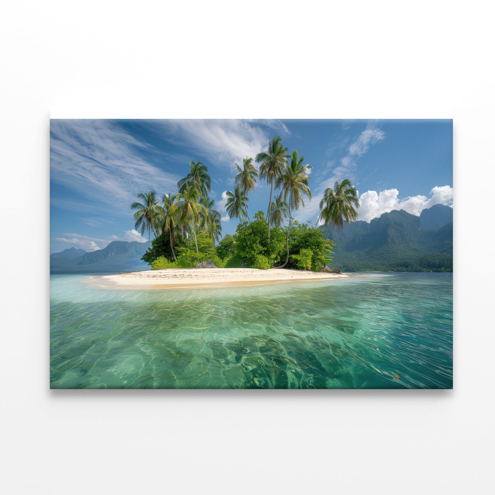 Tropical Island Paradise with Palm Trees Print 100% Australian Made - Bella Home Decor