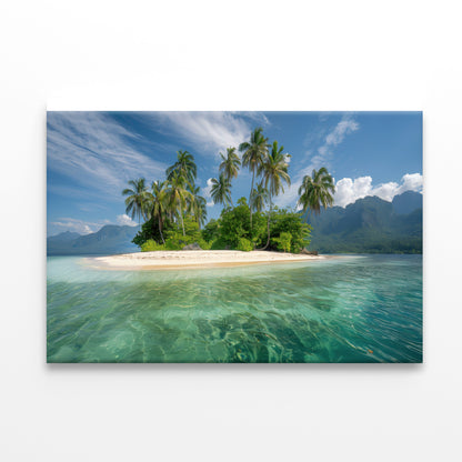 Tropical Island Paradise with Palm Trees Print 100% Australian Made - Bella Home Decor