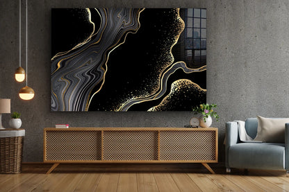 Gold Abstract Marble UV Direct Aluminum Print Australian Made Quality