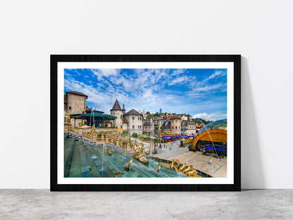 Beautiful Cityscape In Vietnam Glass Framed Wall Art, Ready to Hang Quality Print With White Border Black