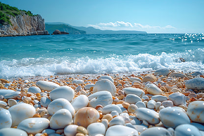 View of Rocks, Beach with Sky Print 100% Australian Made - Bella Home Decor