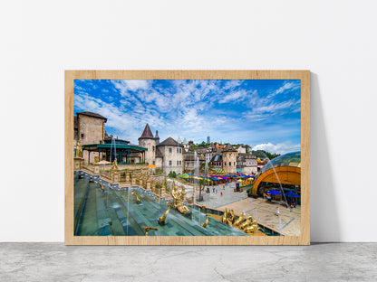 Beautiful Cityscape In Vietnam Glass Framed Wall Art, Ready to Hang Quality Print Without White Border Oak