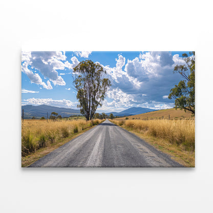 Road with Trees, Sky & Mountains Print 100% Australian Made - Bella Home Decor