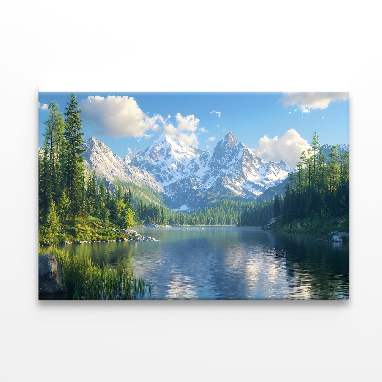 Lake with Trees and Mountains Print 100% Australian Made - Bella Home Decor