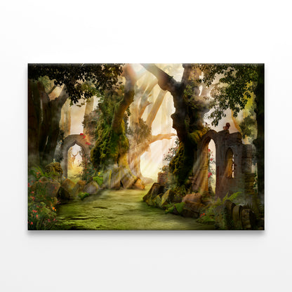 Misty Deep Woods with Archway Wall Art Decor 100% Australian Made - Bella Home Decor