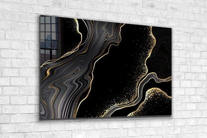 Gold Abstract Marble UV Direct Aluminum Print Australian Made Quality