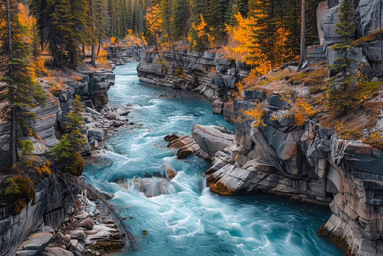 A River Flowing Through a Rocky Area Home Decor Premium Quality Poster Print Choose Your Sizes - Bella Home Decor