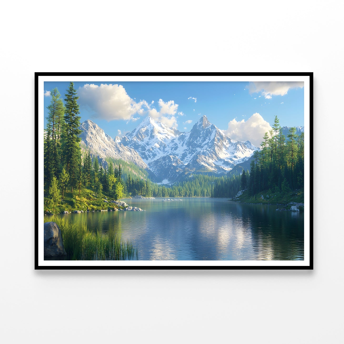 Lake with Trees and Mountains Home Decor Premium Quality Poster Print Choose Your Sizes