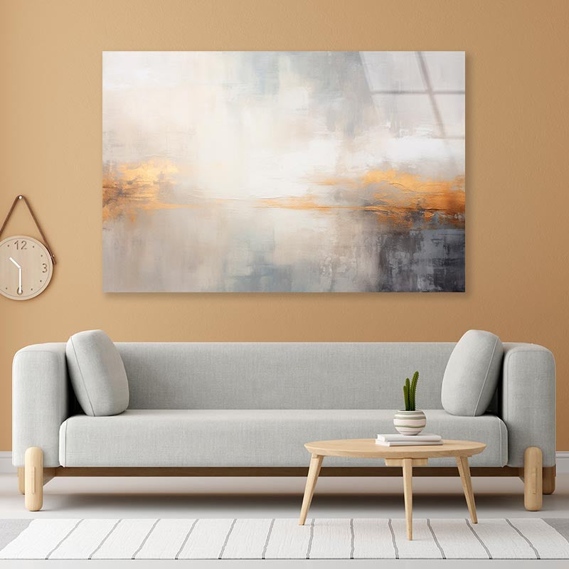 White Gold & Black Abstract  Acrylic Glass Print Tempered Glass Wall Art 100% Made in Australia Ready to Hang - Bella Home Decor