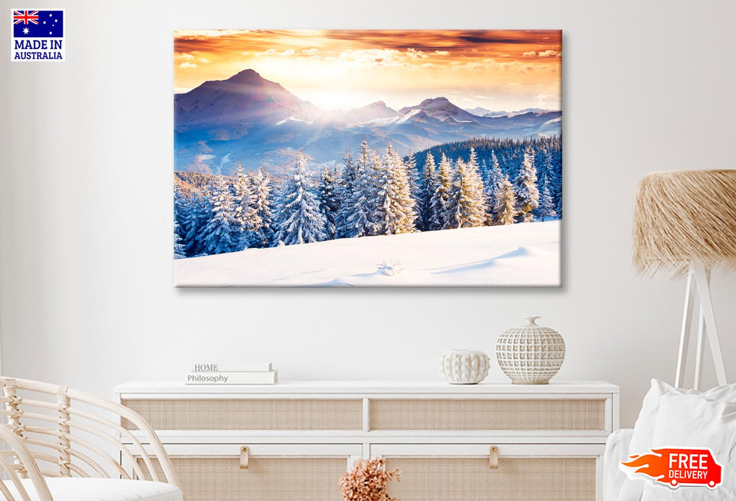 Fantastic Evening Winter Landscape Wall Art Decor 100% Australian Made - Bella Home Decor