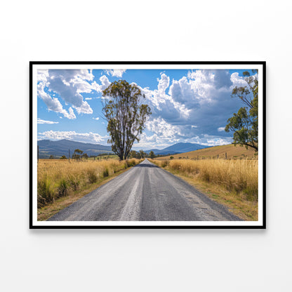 Road with Trees, Sky & Mountains Home Decor Premium Quality Poster Print Choose Your Sizes - Bella Home Decor