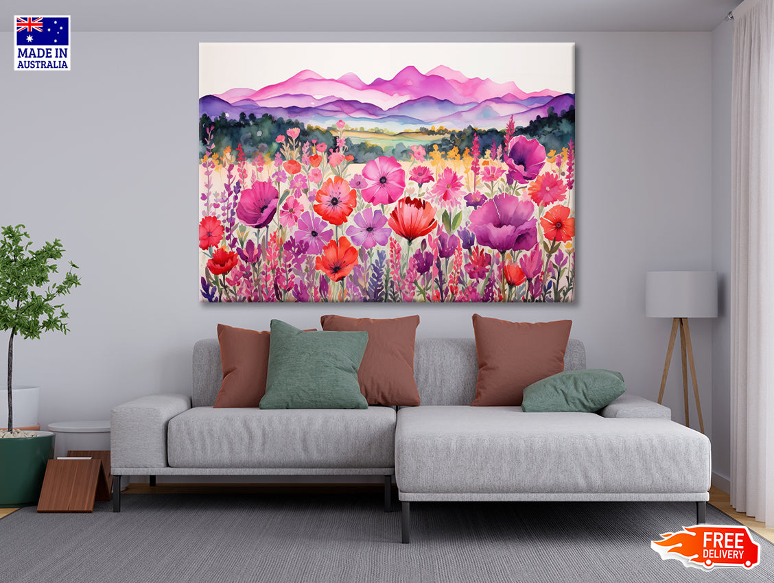 Painting Of a Group of Poppy Flowers Print 100% Australian Made - Bella Home Decor