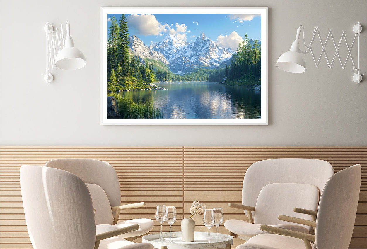 Lake with Trees and Mountains Home Decor Premium Quality Poster Print Choose Your Sizes