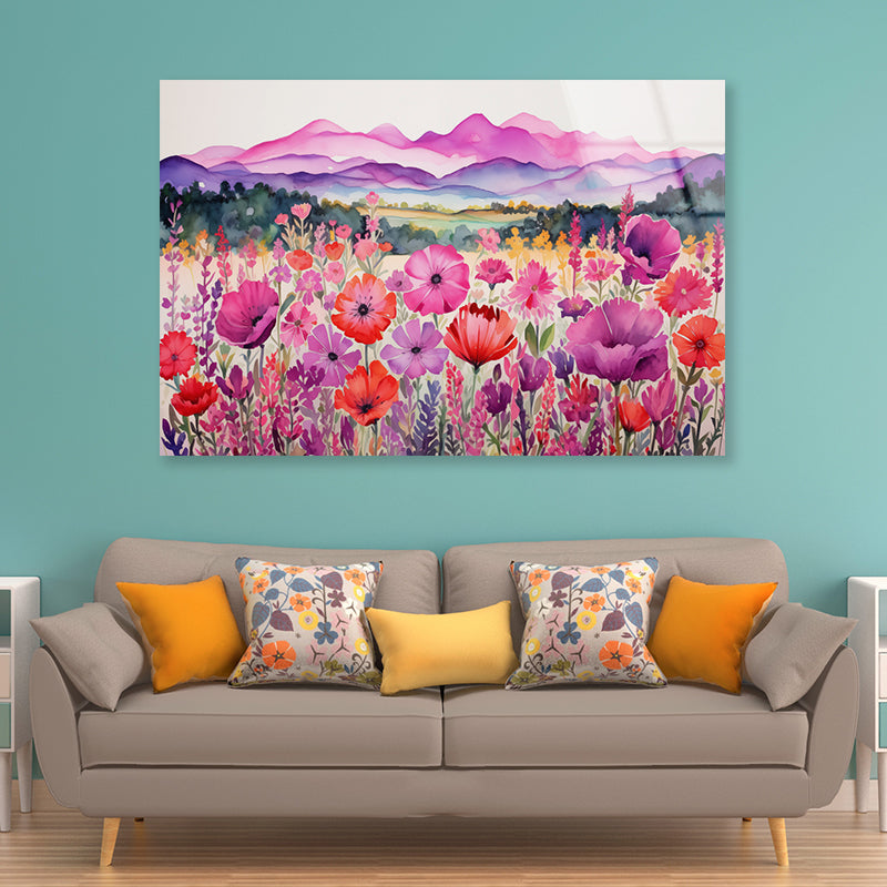 Painting Of a Group of Poppy Flowers Acrylic Glass Print Tempered Glass Wall Art 100% Made in Australia Ready to Hang - Bella Home Decor