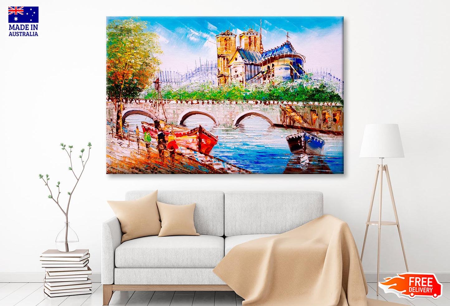 Oil Painting - Street View of Paris  Wall Art Decor 100% Australian Made